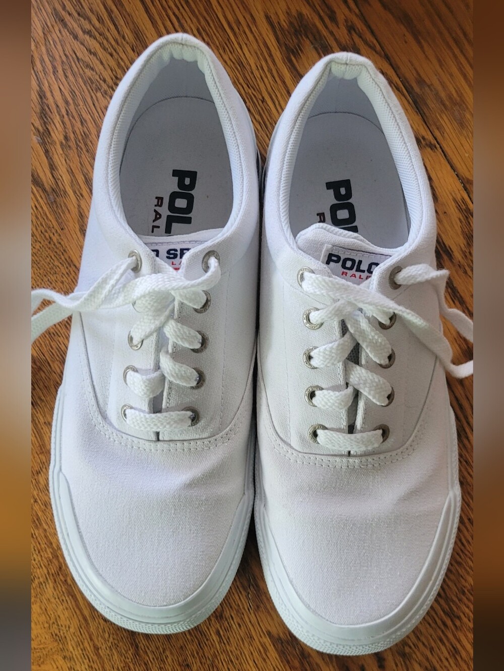 Polo Sport by Ralph Lauren Men's White Canvas Sneakers. EUC!!